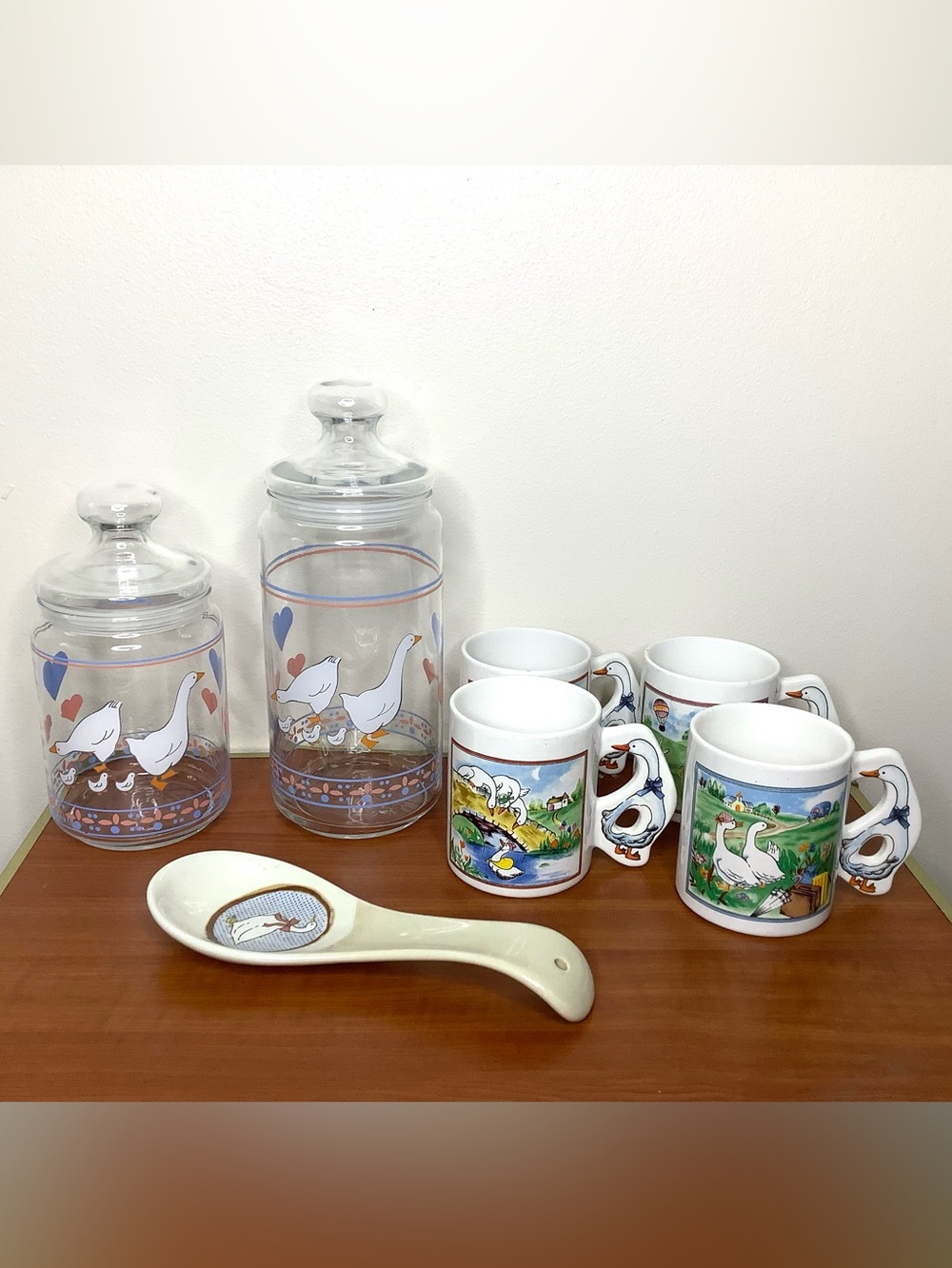< Vintage Luminarc France Cottagecore Geese Storage Jars & Other Kitchen Items >